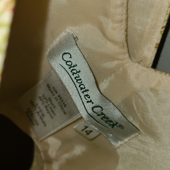 Coldwater creek spring flowy linen rayon flower dress size 14 - Picture 7 of 10